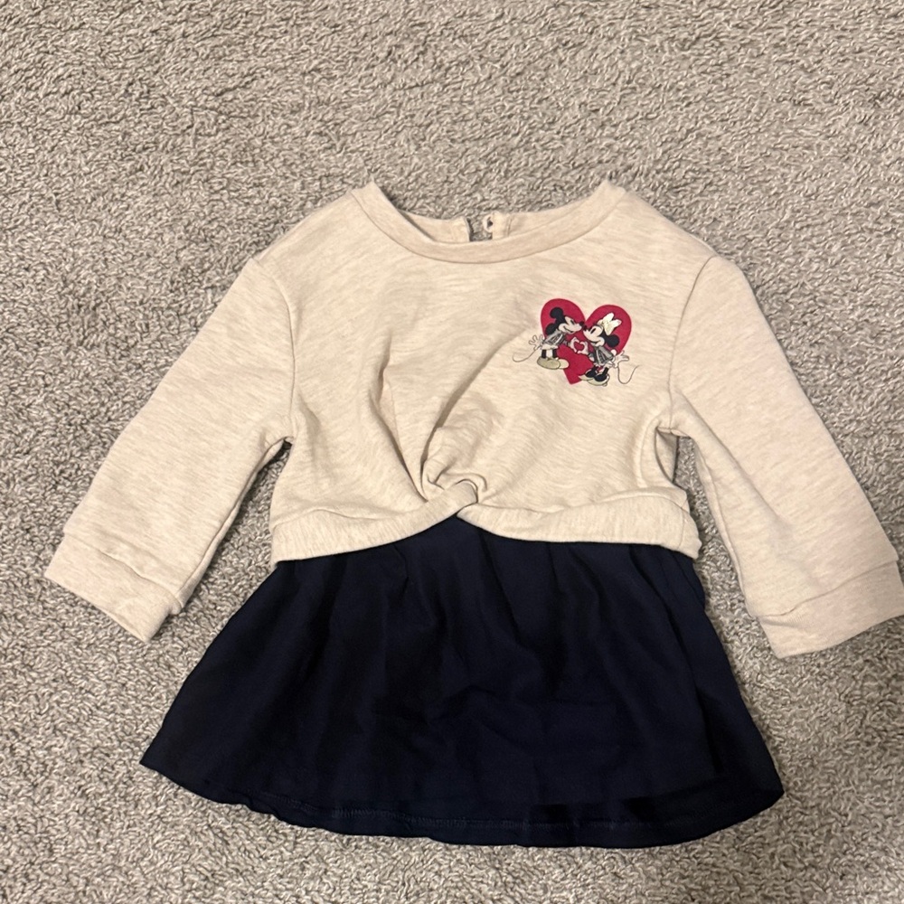 Disney Cream and Navy Sweatshirt with Heart Design
